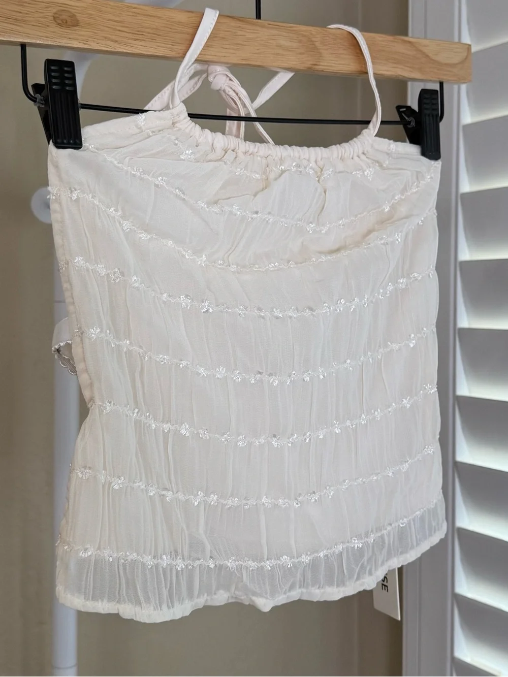 Commense Ivory Cream Set Backless Halter Crop Top and Maxi Skirt Small NWT - Picture 9 of 14